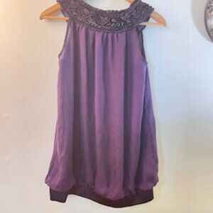 Pink Martini Short Sleeve Blouse 100% Silk